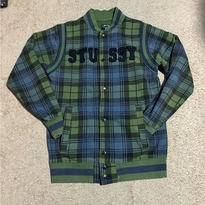 Stussy Green and Blue Plaid Men's Jacket